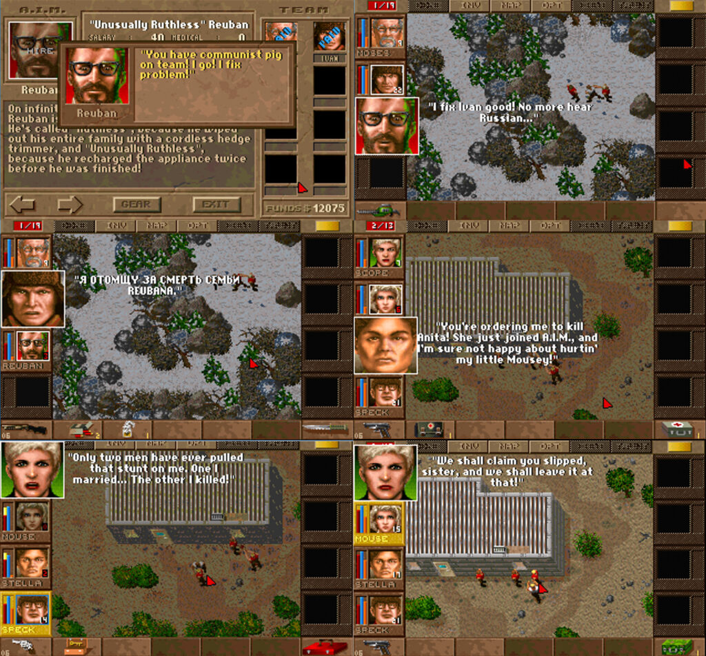 Jagged Alliance party banter
